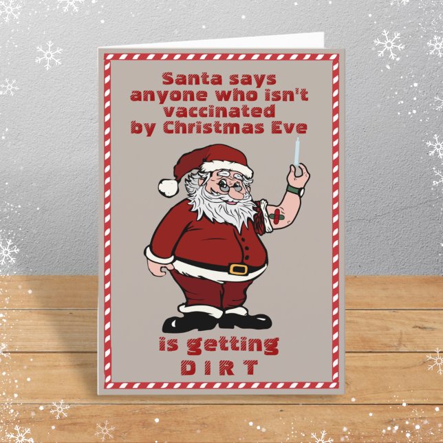 Santa Dirt till Unvaccinerad 2021 julklapp Helgkort (Skapare uppladdad)