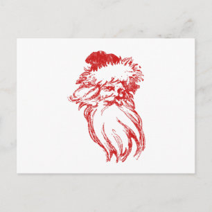 Santa Distress Faux Letterpress Stil Helg Vykort