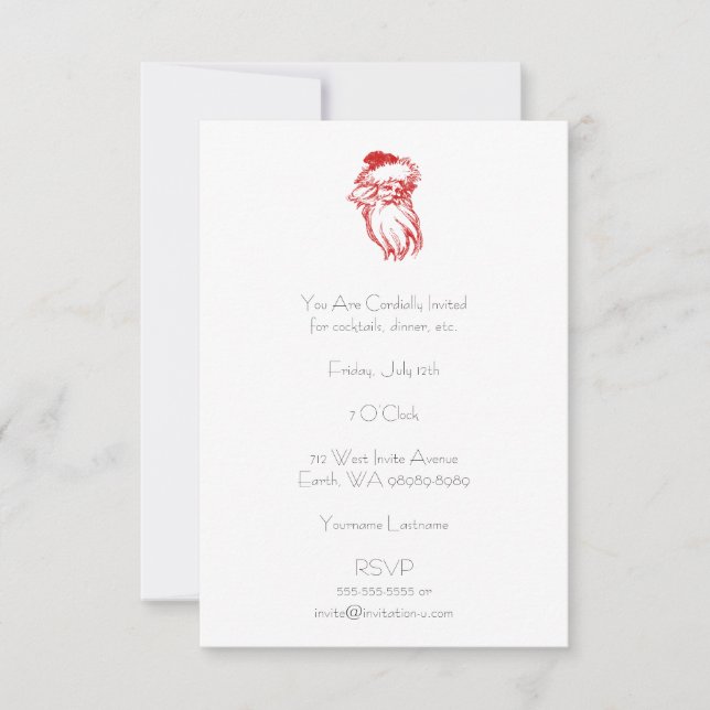 Santa Distress Faux Letterpress Stil Inbjudningar (Framsida)