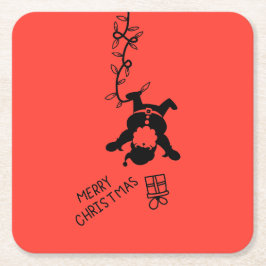 Santa Distribution Gifts Underlägg Papper Kvadrat