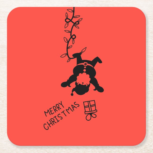 Santa Distribution Gifts Underlägg Papper Kvadrat (Framsidan)