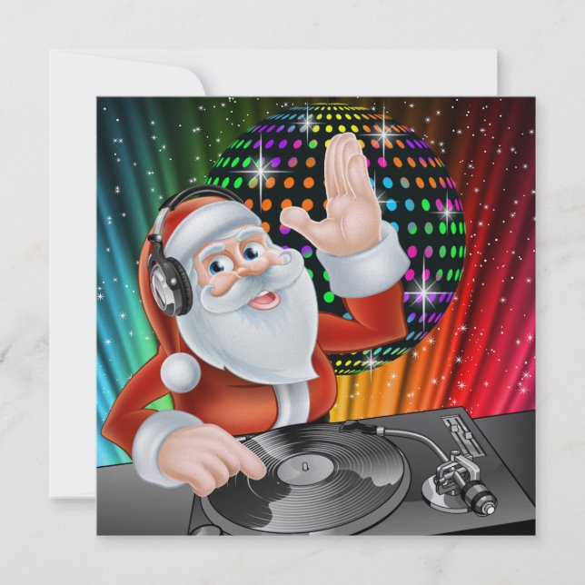 Santa DJ Disco-jul/nyårsinbjudan Inbjudningar (Framsida)