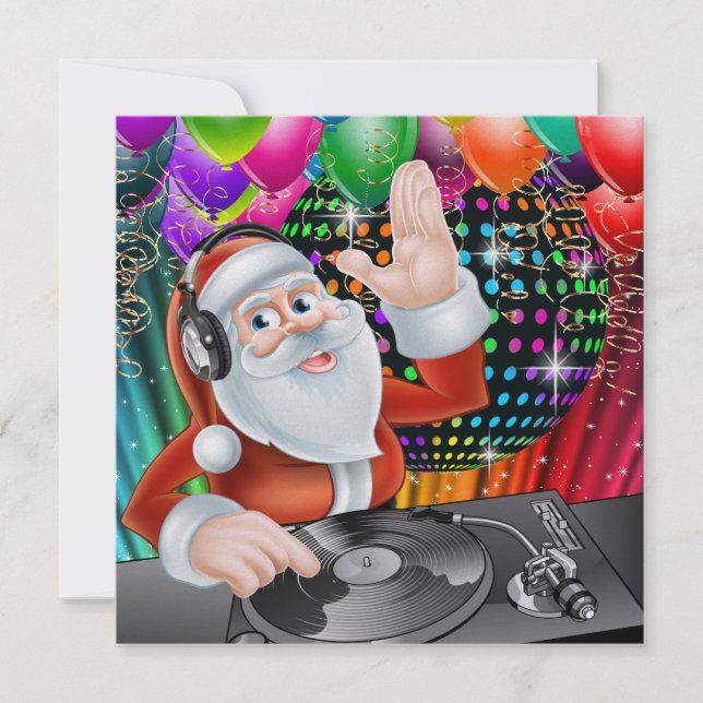 Santa DJ Disco-jul/nyårsinbjudan Inbjudningar (Framsida)