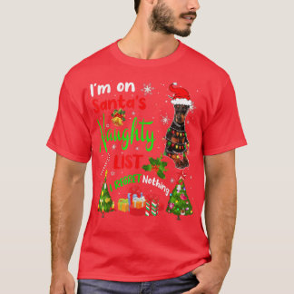 Santa Doberman, jag är på Santa's Naughty List Jul T Shirt