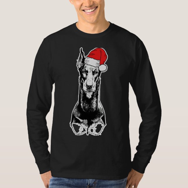 Santa Doberman Pinscher Hund Ugly T Shirt (Framsida)