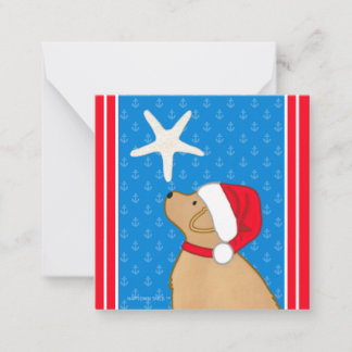 Santa Dog Christmas Stars by the Sea 2026 Presentu Anteckningskort