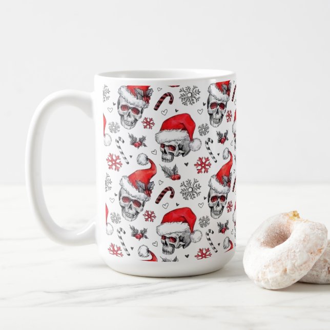 Santa Döskallar och Candy cane Mugg (Med munk)