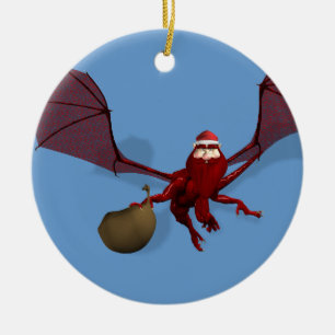 Santa Dragon Julgransprydnad Keramik