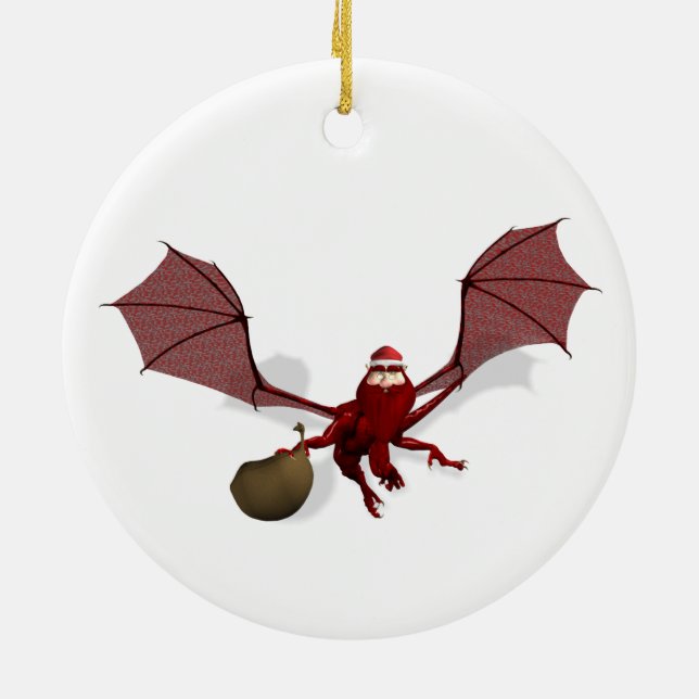 Santa Dragon Julgransprydnad Keramik (Baksidan)