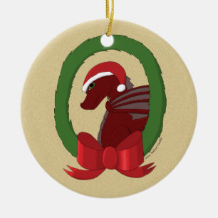 Santa drake julgransprydnad keramik