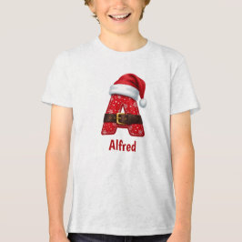 Santa-dräkt Monogram Bokstav A Julalfabetet T Shirt