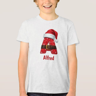 Santa-dräkt Monogram Bokstav A Julalfabetet T Shirt