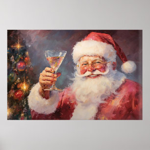 Santa Drink Cocktail Poster
