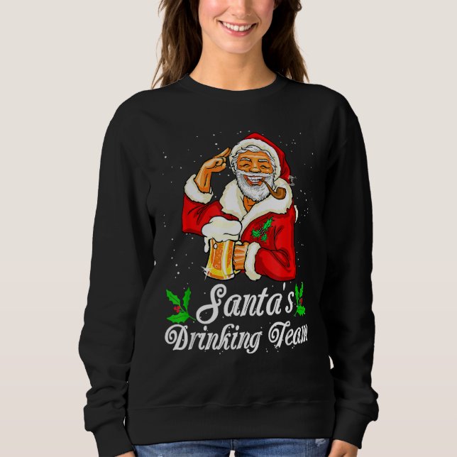 Santa Drinking Team Drinking Beer Beer Drinker Lov T Shirt (Framsida)