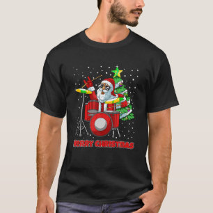 Santa Drummer jul Pajama X Mas Drum Player M T Shirt