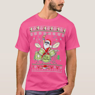 Santa Drummer Ugly jul Drums T Shirt