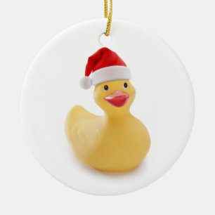 Santa Ducky julprydnad Julgransprydnad Keramik