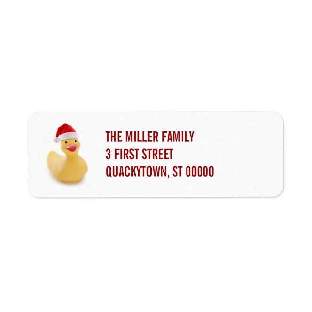 Santa Ducky Kitsch-etikett Returadress Etikett (Framsidan)