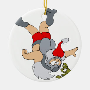 Santa dyka julgransprydnad keramik