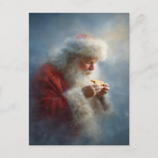 Santa eating cookies postcard vykort