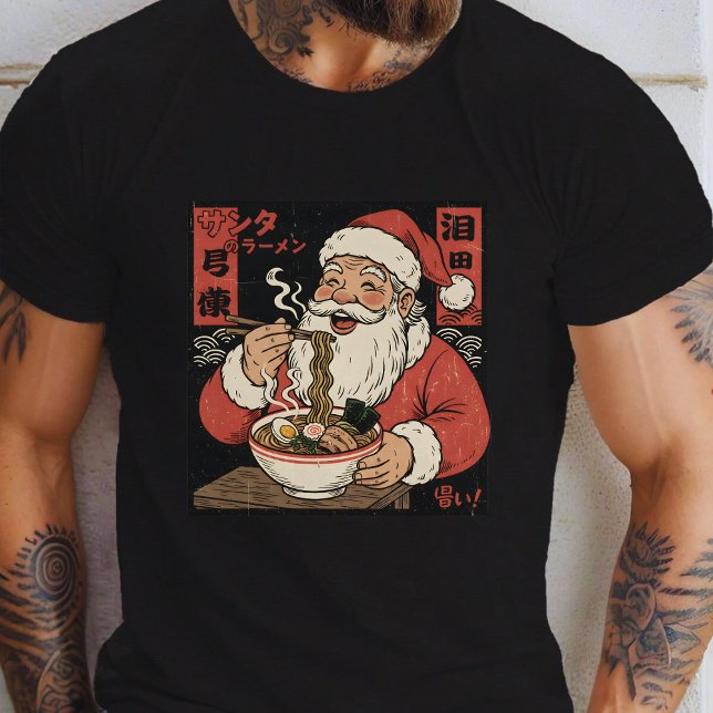 Santa Eating Ramen Noodles T Shirt (Skapare uppladdad)