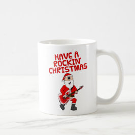 Santa Electric Guitar julguitarist Musician Kaffemugg