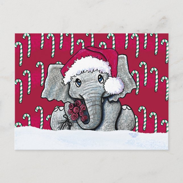 Santa Elephant julvykort Helg Vykort (Framsida)