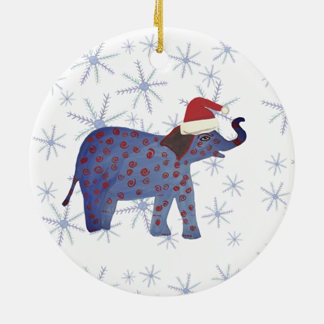Santa Elephant Snöflingor Ornament (Baksidan)