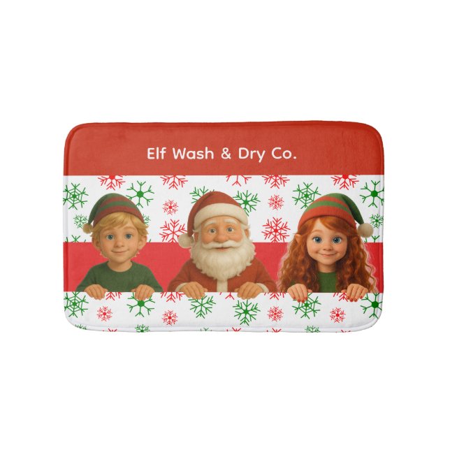 Santa & Elf Faces | North Pole Fun Christmas Bath  Badrumsmatta (Framsidan)