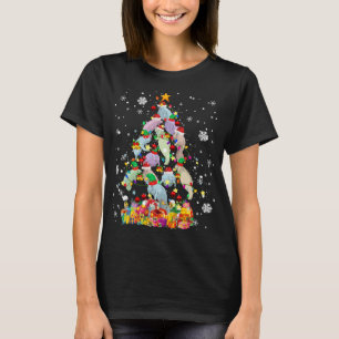 Santa ELF Manatee Julgran Julafton Ljus Manat T Shirt