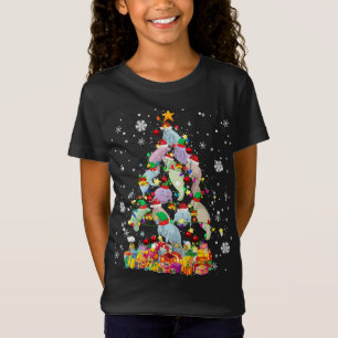 Santa ELF Manatee Julgran Julafton Ljus Manat T Shirt
