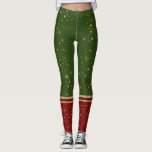 Santa Elf Red och Grönt jul Leggings<br><div class="desc">Superskoj rött och grönt med faux sportstrumpor och många guld glitter-gnistor som kommer att se fantastisk på din fula svettare julfest.</div>