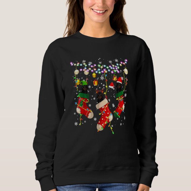 Santa Elf Reindeer Dachshund i julklapp Li T Shirt (Framsida)