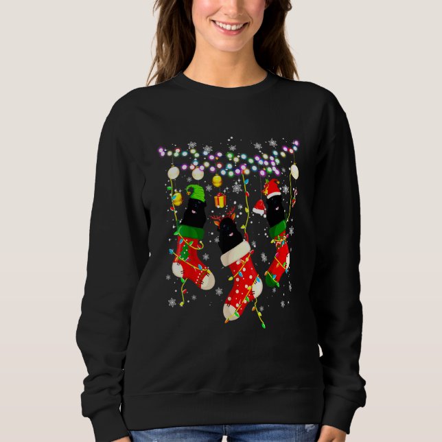 Santa Elf Reindeer Newfoundland i julsocklar T Shirt (Framsida)