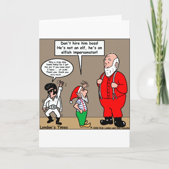 Santa & Elves Impersonator Funny Gifts & Tees Helgkort (Framsida)