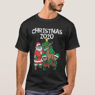 Santa Elves Reindeer i Mask jul 2020 Quaran T Shirt