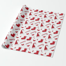 SANTA EMBOSED VIBRANT RED HUE WHITE HOLIDAYSEASON