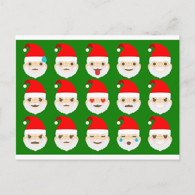 Santa emoji emoticons helg vykort (Framsida)