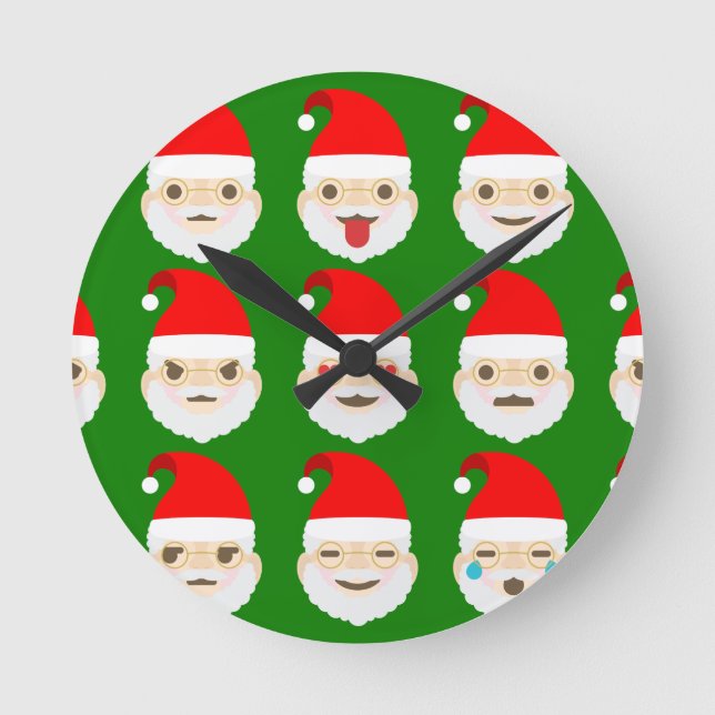 Santa emoji emoticons rund klocka (Framsida)