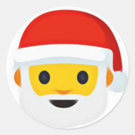 Santa emoji runt klistermärke