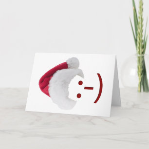 Santa Emoticon Greeting Card Helgkort