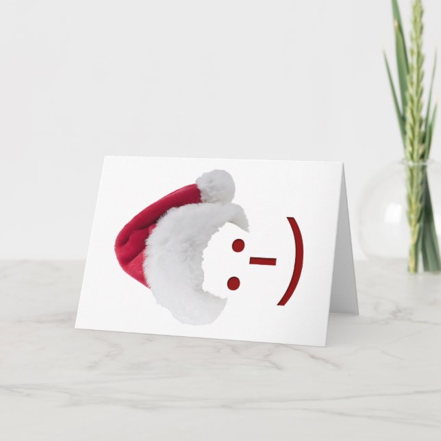 Santa Emoticon Greeting Card Helgkort (Framsida)