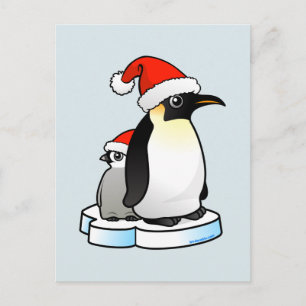 Santa Emperor Penguin Helg Vykort