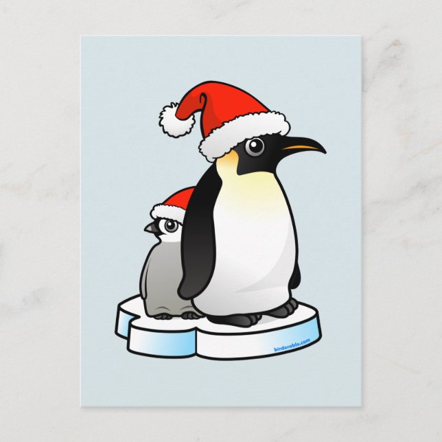 Santa Emperor Penguin Helg Vykort (Framsida)