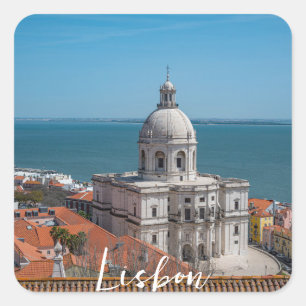 Santa Engracia-kyrkan i Lissabon, Portugal Fyrkantigt Klistermärke