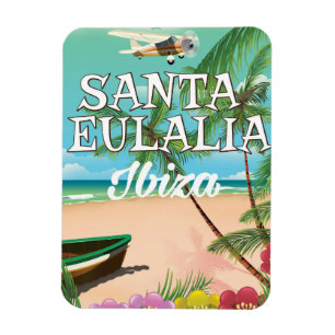Santa Eulalia Ibiza vintage resor poster Magnet