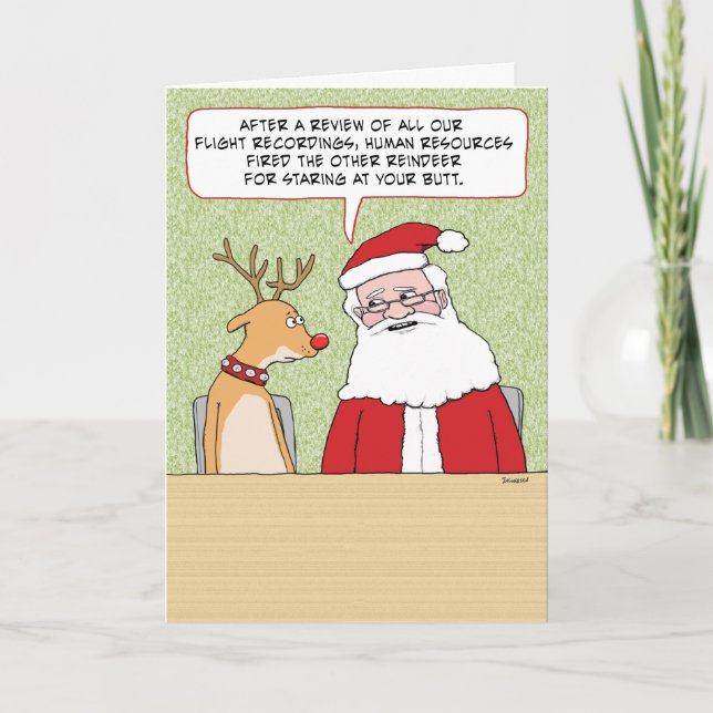 Santa Explains Reindeer Harassing Den nyaste julen Kort (Framsida)