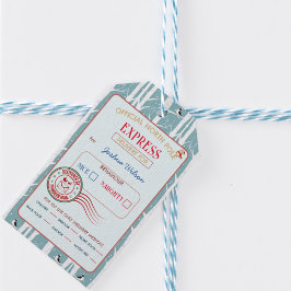 Santa Express Delivery Winter Woodland jul Presentetikett