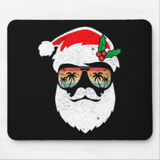 Santa Face Retro Solglasögon Hawaii Jul Xmas Tröja Musmatta