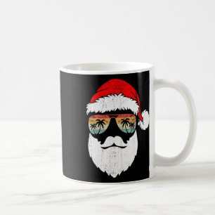 Santa Face Retro Solglasögon Hawaiiansk Jul Xmas T Kaffemugg